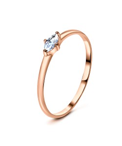 CZ Rose Gold Plated Silver Rings NSR-2170-RO-GP